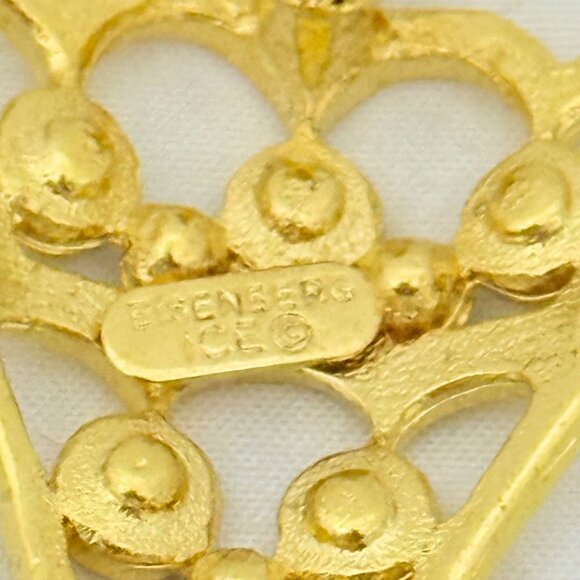 Collectible Vintage Eisenberg Ice Goldtone Christmas Tree Brooch - NOS - Picture 4 of 4